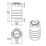 Фото №2 Емкость Т 200л литров 970х555 цилиндрическая вертикальная, пластиковая