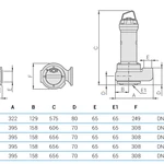 Фото №5 Погружной фекальный насос Zenit DGG 250/4/65 F0ET5 NC Q TS 2SIC 10 400 IN-6