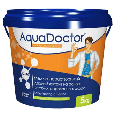 Фото Дезинфектант для бассейна на основе хлора длительного действия AquaDoctor C-90T