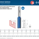 Фото №2 Фреза пазовая прямая 12х30х110 мм нижний подрезатель Зубр 28755-12-30