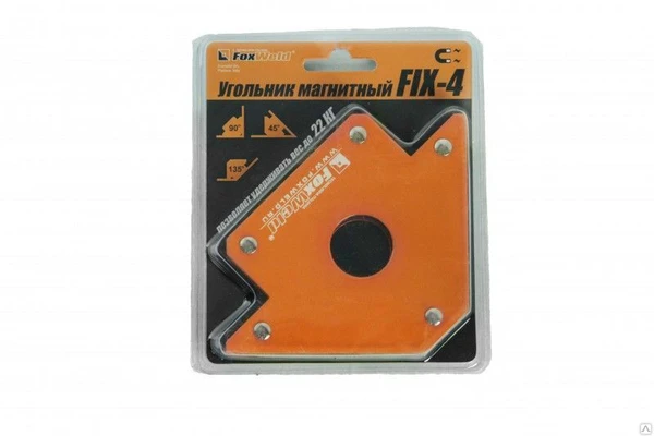 Фото Угольник магнитный FIX-4 (45/90/135 град., до 22кг) FoxWeld Угольник магнит