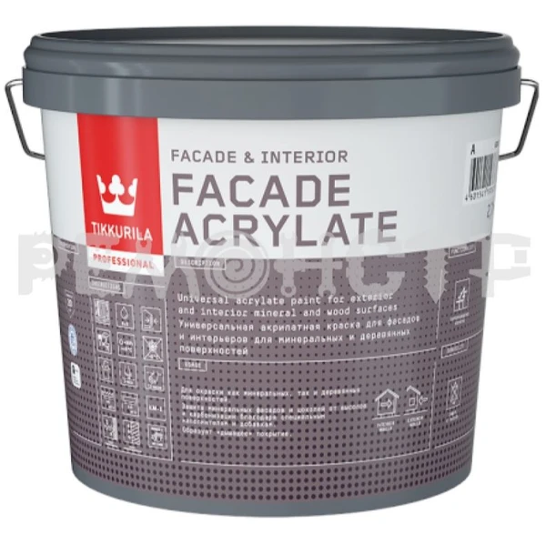 Фото Краска фасад 9л гл/м Tikkurila FACADE Acrylate (1) база C (1) П зз