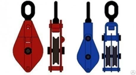 Фото Блок монтажный с ушком 0,5 т, количество роликов 1