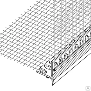 Фото Профиль ПВХ c капельником УНИВЕРСАЛЬНЫЙ с стеклосеткой 2,5 м