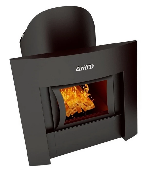 Фото Печь для бани Grill D Aurora 160 window black (чёрная, панорамная дверца)