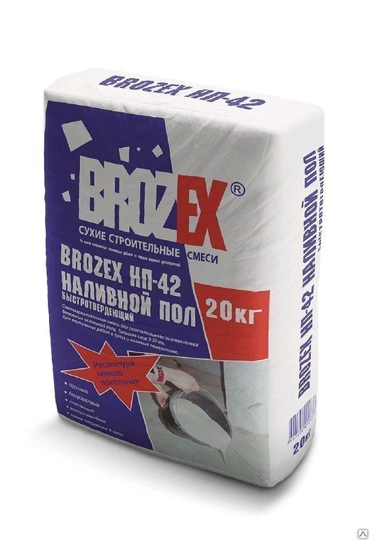 Фото Наливной пол BROZEX НП-42, 20кг 56шт/пал