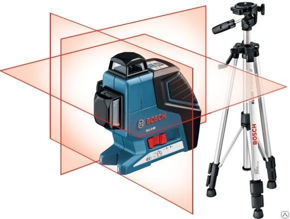 Фото Нивелир лазерный BOSCH GLL2-80P Professional + строительный штатив BS150