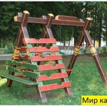 фото Детский игровой комплекс для дачи из дерева