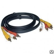 Фото Кабель Сигнал 3RCA-3RCA 5,0 м Signalogy