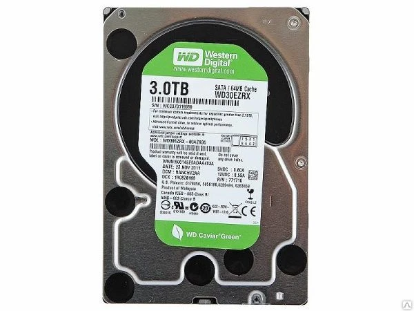 Фото Жесткий диск 3.5" 3Tb WesternDigital WD Blue Desktop WD30EZRZ, 
5400rpm, 64