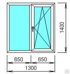 Фото Окно пластиковое двухстстворчатое 1300х1400