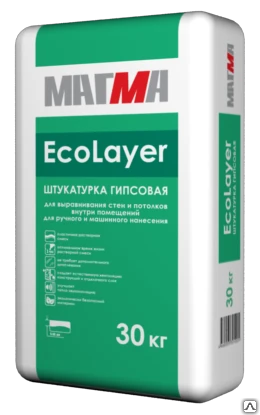 Фото Штукатурка гипсовая «EcoLayer» (30кг)