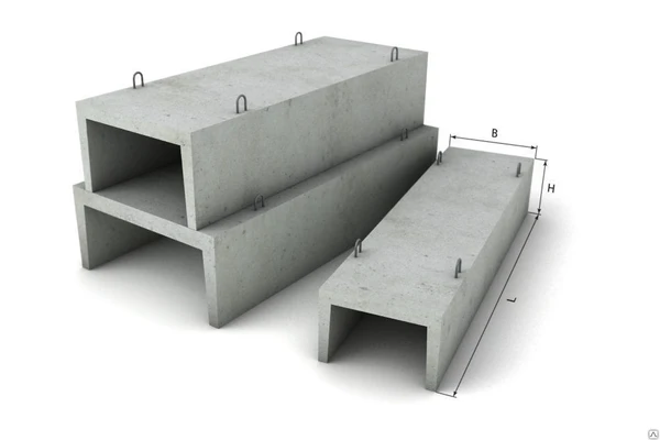 Фото Лоток бетонный теплотрассы Лв-1, 1.0х0.29х0.29м