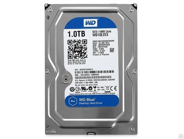 Фото Жесткий диск 3.5" 1Tb WesternDigital WD Blue WD10EZEX, 7200rpm, 
64Mb, SATA