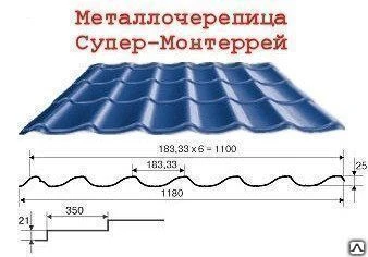 Фото Металлочерепица МОНТЕРРЕЙ СУПЕР, м2