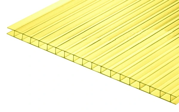 Фото Сотовый поликарбонат ПОЛИГАЛЬ СТАНДАРТ Желтый 4 мм (2,1*6 м)