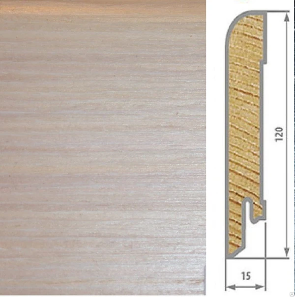 Фото Плинтус "дуб выбеленый" 120х16х2500мм