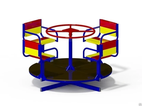 Фото Карусель детская 4-местная со штурвалом