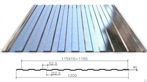 Фото Профнастил С-8 ЦИНК толщина 0,40