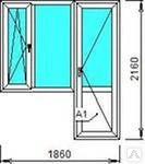 фото Блок балконный ПВХ, размер 1860х2160, 70мм/32мм