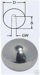 Фото Шар декоративный 20мм с внутренней резьбой М6, нерж. сталь А2