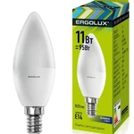 фото Лампа светодиодная LED-C35-11W-E14-6K Свеча 11Вт E14 6500К 172-265В Ergolux 13620