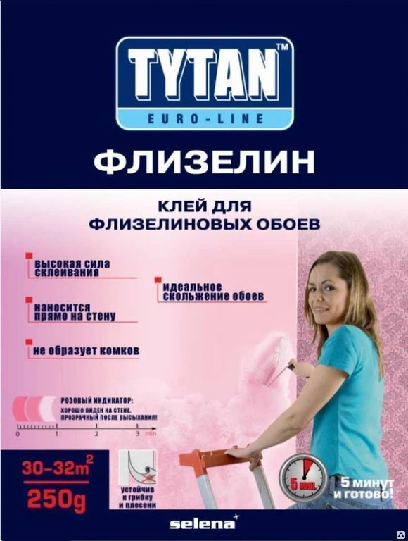 Фото Клей для флизелиновых обоев Tytan Euro-line 250г