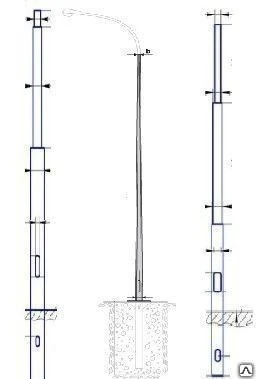 Фото Опора граненая коническая ОГКС-1,0-10,0-2,0 складывающаяся