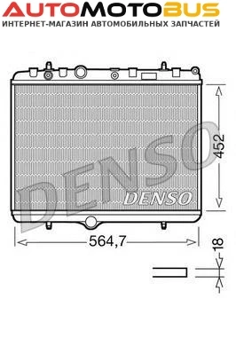 Фото Радиатор, охлаждение двигателя DENSO DRM21055 Радиатор охл. ДВС PSA C3, C4, C5, 207, 407 09.04