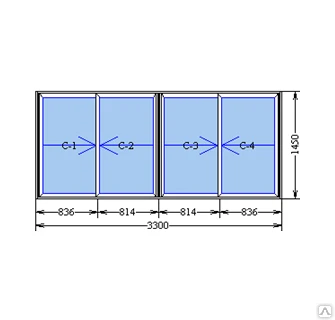 Фото Алюминиевое остекление лоджий 3300х1450 мм под ключ