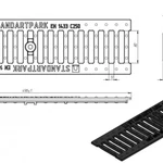 Фото №2 Решетка водоприемная чугунная Basic DN100 500х136мм, 20303 Standartpark