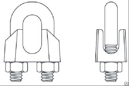 Фото Зажим для стальных канатов, оцинкованный DIN 741 5