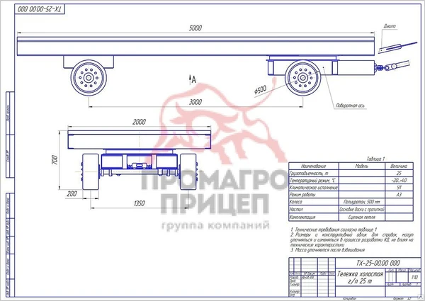 Фото Внутрицеховая передаточная холостая телега г/п 25 тонн