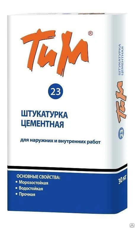 Фото Штукатурка ТИМ №23 "ДЛЯ ВНУТРЕННИХ РАБОТ" серая 25 кг(1палет 48ме