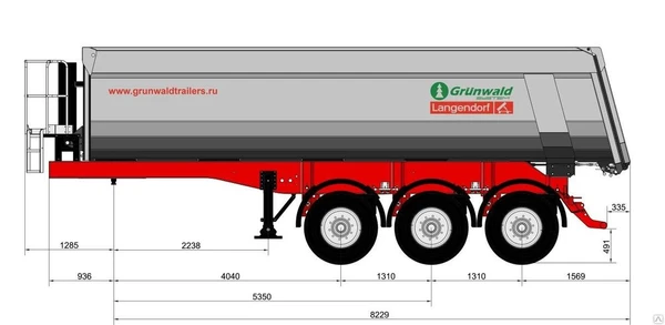 Фото Самосвальный полуприцеп Grünwald Langendorf V 27м3