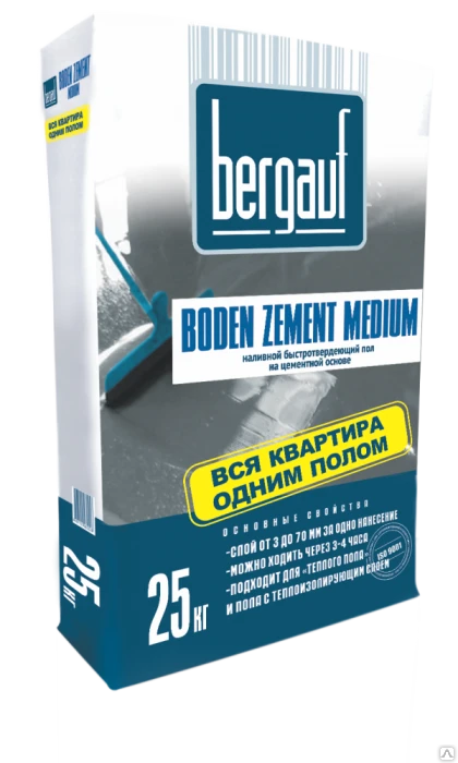 Фото Пол цемент Bergauf Boden Zement Medium быстротверд 3-60 мм (25кг)