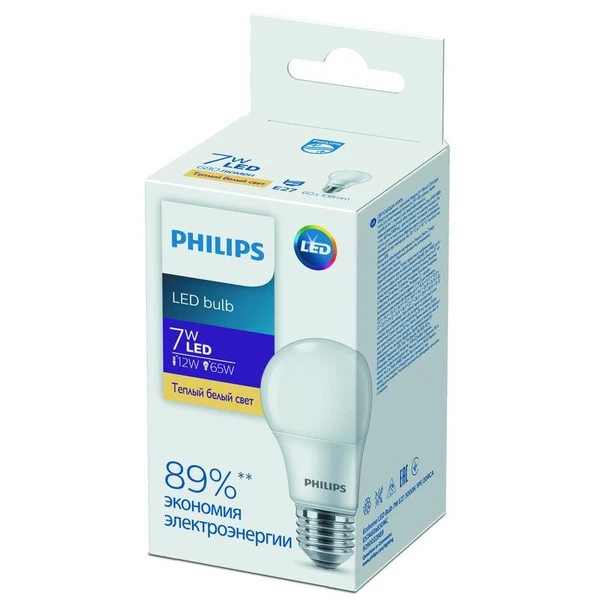 Фото Лампа светодиодная Ecohome LED Bulb 7W E27 3000К 1PF Philips 929002298967