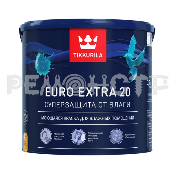 Фото Краска акрил интер  2,7л п/мат (1) база А Tikkurila EURO EXTRA_20 П