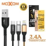 фото Кабель Moxom Type-C CC-35 , 2,4А, кабель нейлон 1 м, черный