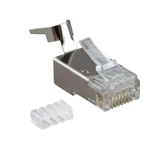 фото Разъем RJ45(8P8C) PLUG-8P8C-UV-C6-TW-SH-10 под витую пару кат.6 экранир. универс. (уп.10шт) Hyperline 49340