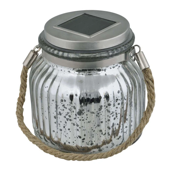 Фото Светильник садовый USL-M-211/GN120 SILVER JAR IP44 солнечная батарея Uniel UL-00003209