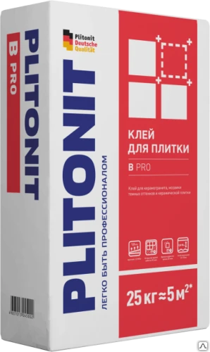 Фото Клей Вpro -25 д/среднеформатного керамогранита 25 кг (48 шт палет) Плитонит