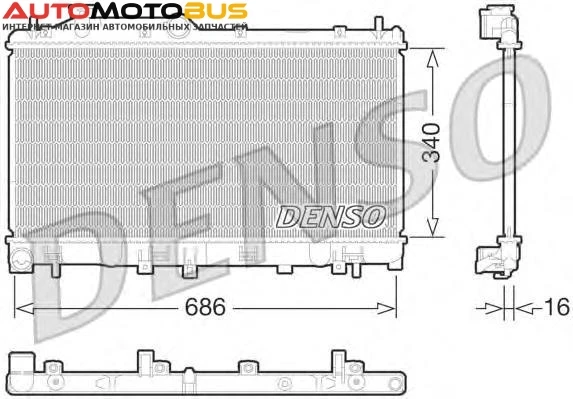 Фото Радиатор, охлаждение двигателя DENSO DRM36013 Радиатор охл. ДВС SUB Legacy 09