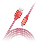 фото Кабель Smartbuy USB - micro USB, нейлон. оплетке Socks, 1 м., <2А, красный (iK-12NS red)