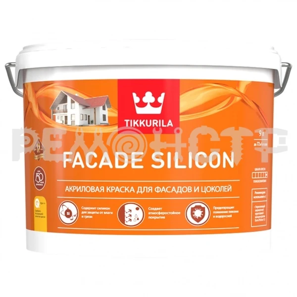 Фото Краска фасад  9л база A гл/м Tikkurila FACADE Silicon (1) ЭК П