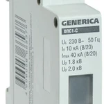 фото Ограничитель перенапряжения ОПС1-C 1Р 10/40кА 230В GENERICA IEK MOP20-1-C-G