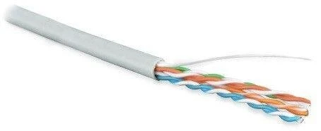 Фото Кабель витая пара U/UTP кат.5E 4х2х24AWG solid PVC UUTP4-C5E-S24-IN-PVC-GY-305 сер. (м) Hyperline 41903