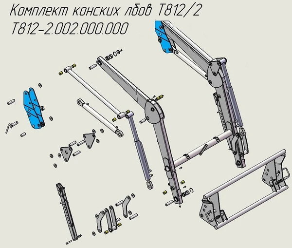 Фото Комплект конских лбов Т812/2 (T812-2.002.000.000) (CZ 29912) на фронтальный погрузчик Metal-Fach T-812