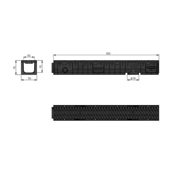 Фото Лоток ЛВП Master DN100 H135 B125 (комплект)