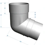 Фото №2 Колено водоотводное 72, пломбир Дёке PREMIUM